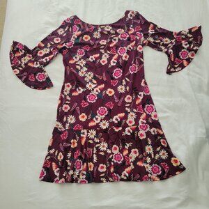 NWOT Flowy Eliza J Burgandy Floral